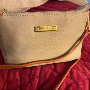 Joy Iman Genuine Leather Crossbody — Never Used, Satin Lined